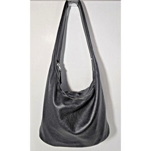 Banana Republic Black Leather Shoulder Hobo Slouchy Handbag Purse